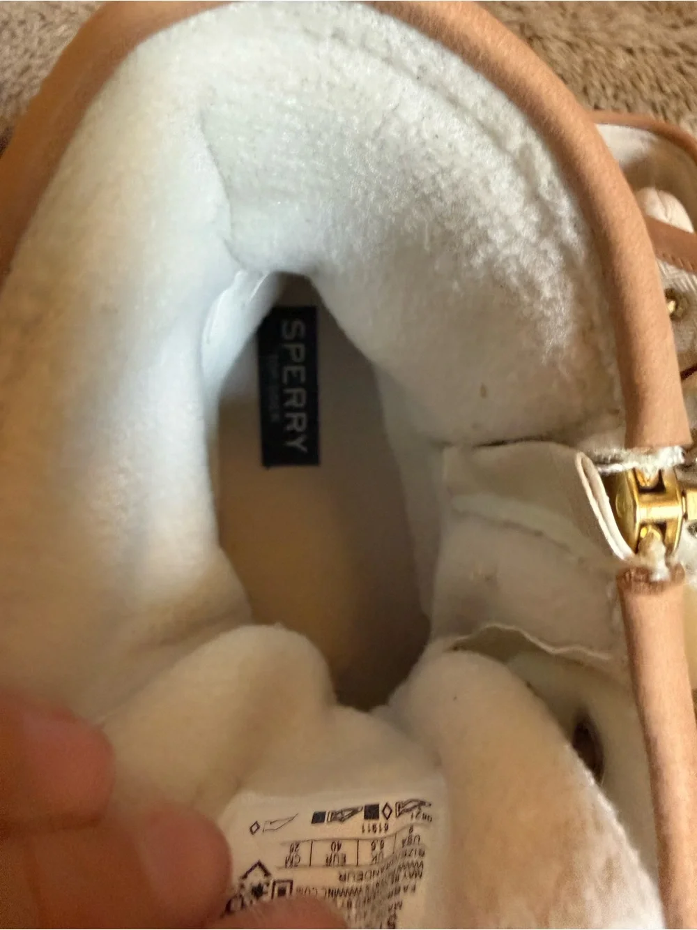 Sperry Gold and Cream Women's Duck Boots